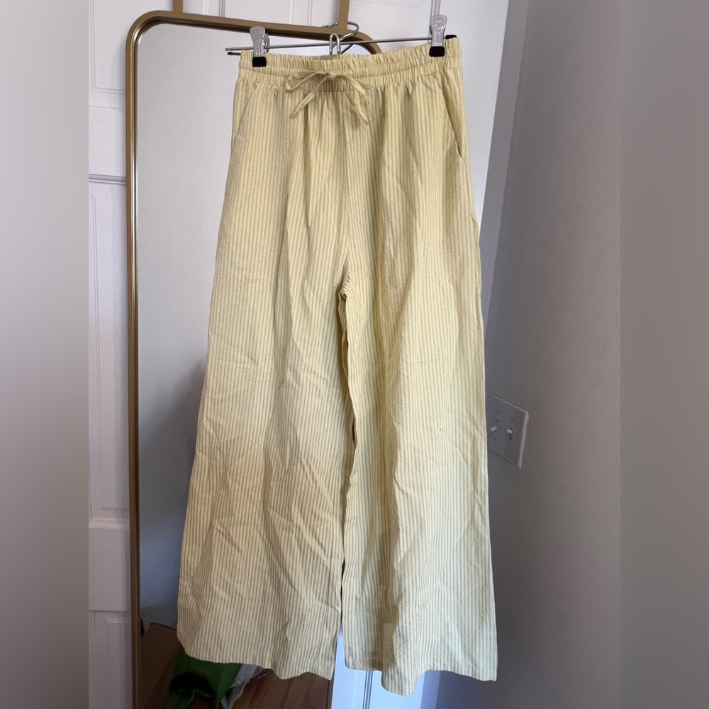 Blackbough Butter Yellow Seersucker Pants - Size XS
